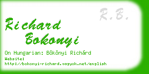 richard bokonyi business card